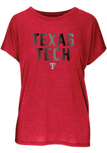 Texas Tech Red Raiders Womens Red Foil Blossom Short Sleeve T-Shirt