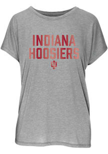 Indiana Hoosiers Womens Grey Foil Blossom Short Sleeve T-Shirt