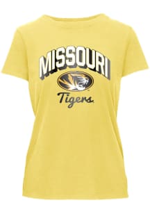Missouri Tigers Womens Yellow Foil Essentials Short Sleeve T-Shirt