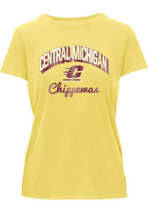 Central Michigan Chippewas Womens Yellow Foil Essentials Short Sleeve T-Shirt