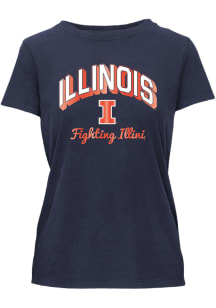 Illinois Fighting Illini Foil Essentials Short Sleeve T-Shirt - Navy Blue