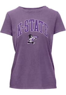 K-State Wildcats Womens Purple Glitter Essentials Short Sleeve T-Shirt