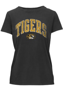 Missouri Tigers Womens Black Glitter Essentials Short Sleeve T-Shirt