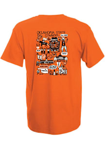 Oklahoma State Cowboys Womens Orange Julia Gash Short Sleeve T-Shirt