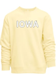 Womens Yellow Iowa Hawkeyes Everyday Chenille Crew Sweatshirt