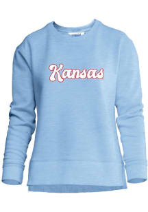 Kansas Jayhawks Womens Light Blue Unity Crew Sweatshirt