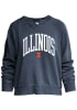 Gameday Social Illinois Fighting Illini Womens Navy Blue Phipps Split Crew Sweatshirt