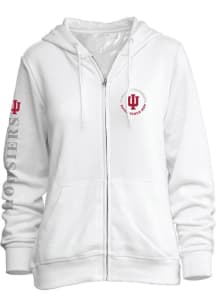 Womens White Indiana Hoosiers Comfy Long Sleeve Full Zip Jacket