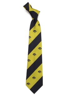 Geo Stripe Iowa Hawkeyes Mens Tie - Black