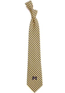 Gingham Michigan Wolverines Mens Tie - Blue