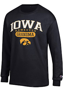 Champion Iowa Hawkeyes Black Pill Box Grandma Jersey Long Sleeve T Shirt