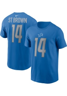 Amon-Ra St. Brown Detroit Lions Blue Home NN Short Sleeve Player T Shirt