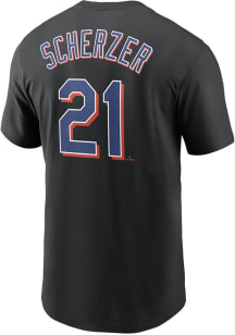Max Scherzer New York Mets Black Alt NN Short Sleeve Player T Shirt