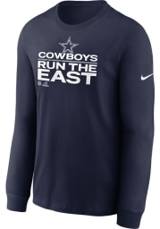 Nike Dallas Cowboys Navy Blue SBLVI TROPHY DIVISION CHAMPIONS Long Sleeve T Shirt
