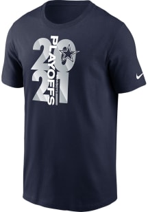 Nike Dallas Cowboys Navy Blue SBLVI PLAYOFFS Short Sleeve T Shirt