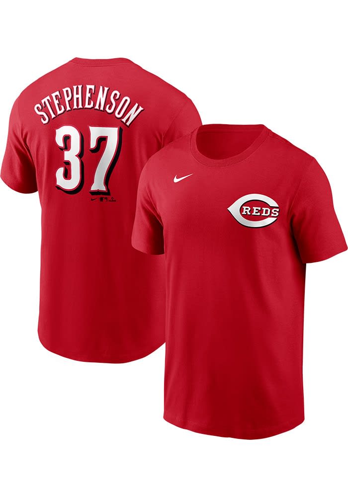 【house on the hill】S/S Tee (Red Check) Tyler Stephenson Cincinnati Reds Red Name Number Short