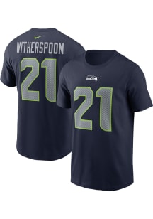 Devon Witherspoon Seattle Seahawks Navy Blue Name and Number Short Sleeve Player T Shirt