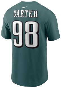 Jalen Carter Philadelphia Eagles Teal Name and Number Short Sleeve Player T Shirt