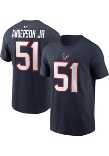 Will Anderson Jr Houston Texans Navy Blue Name and Number Short Sleeve Player T Shirt