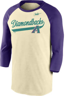 Nike Arizona Diamondbacks Natural Coop Raglan Long Sleeve Fashion T Shirt