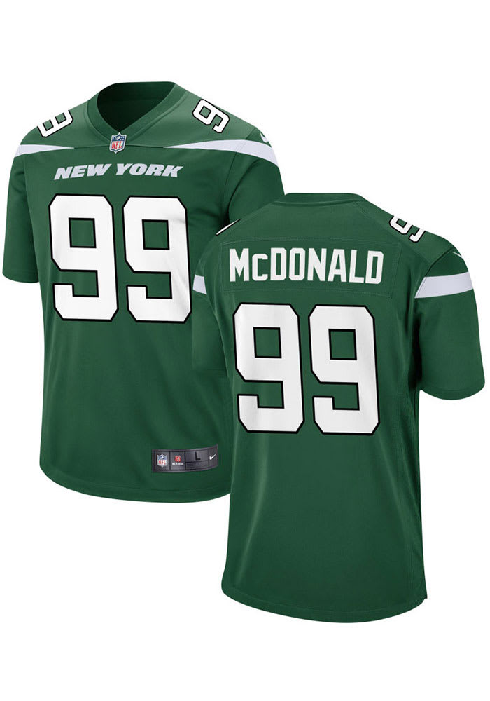 Will McDonald Nike New York Jets Green Home Game Football Jersey, Green, 100% POLYESTER, Size S, Rally House