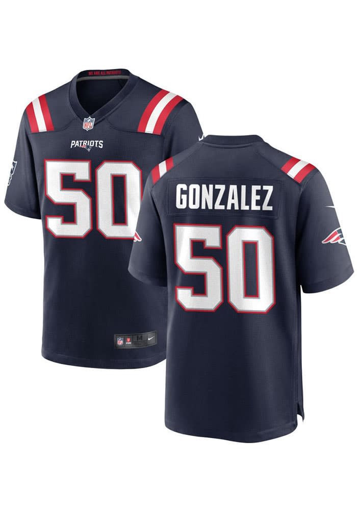 Men's Nike Christian Gonzalez Navy New England Patriots Team Game Jersey