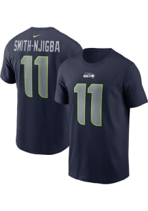 Jaxon Smith-Njigba Seattle Seahawks Navy Blue Name and Number Short Sleeve Player T Shirt