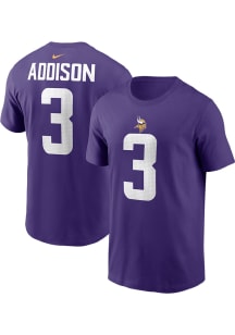 Jordan Addison Minnesota Vikings Purple Name and Number Short Sleeve Player T Shirt