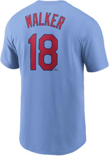Jordan Walker St Louis Cardinals Light Blue Alt Name Number Short Sleeve Player T Shirt