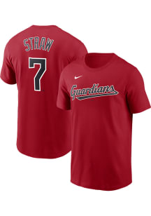 Myles Straw Cleveland Guardians Red Alt NN Short Sleeve Player T Shirt