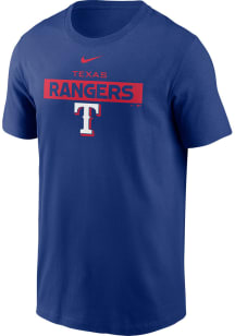 Nike Texas Rangers Blue Cotton Short Sleeve T Shirt