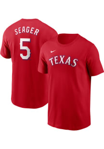 Corey Seager Texas Rangers Red Alt Short Sleeve Player T Shirt