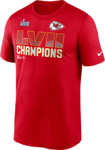 Nike Kansas City Chiefs Red 2022 Super Bowl LVII Champion with Team Logo Short Sleeve T Shirt