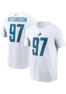 Aidan Hutchinson Detroit Lions White Road Short Sleeve Player T Shirt