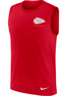 Nike Kansas City Chiefs Mens Red Large Muscle Logo Short Sleeve Tank Top