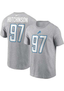 Aidan Hutchinson Detroit Lions Grey Alt Short Sleeve Player T Shirt