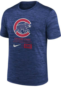 Nike Chicago Cubs Blue Large Logo Velocity Short Sleeve T Shirt