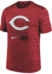 Nike Cincinnati Reds Red Large Logo Velocity Short Sleeve T Shirt