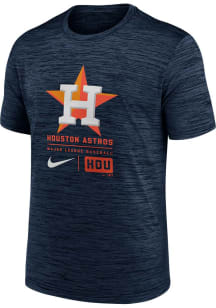 Nike Houston Astros Navy Blue Large Logo Velocity Short Sleeve T Shirt