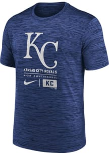 Nike Kansas City Royals Blue Large Logo Velocity Short Sleeve T Shirt