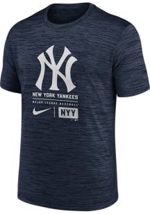 Nike New York Yankees Navy Blue Large Logo Velocity Short Sleeve T Shirt