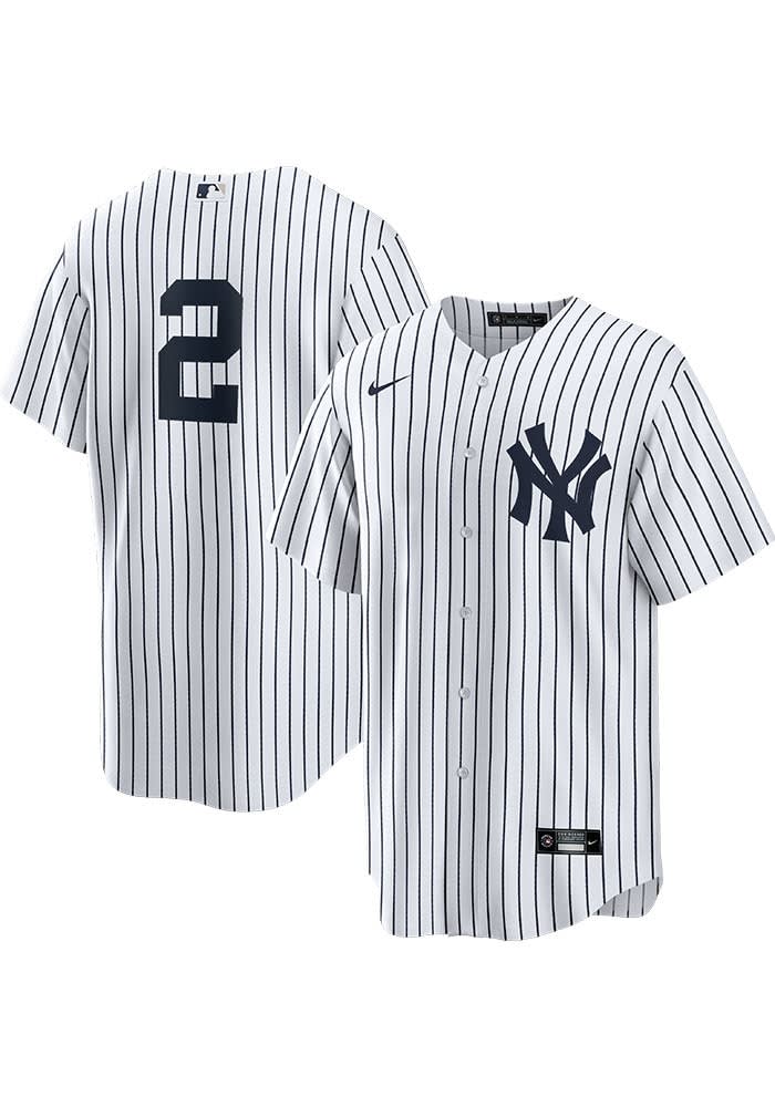 Derek Jeter New York Yankees Mens Replica WHITE Home Number Jersey