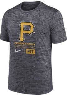 Nike Pittsburgh Pirates Black Large Logo Velocity Short Sleeve T Shirt