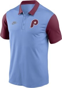 Nike Philadelphia Phillies Mens Light Blue Franchise Logo Short Sleeve Polo