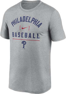 Nike Philadelphia Phillies Grey Arch Baseball Stack Short Sleeve T Shirt