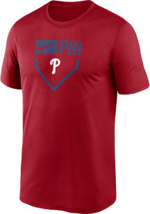 Nike Philadelphia Phillies Red Home Plate Icon Legend Short Sleeve T Shirt