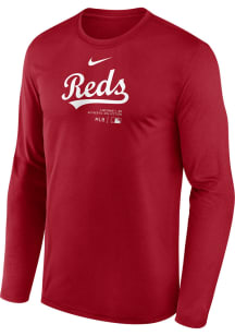 Nike Cincinnati Reds Red TM Issued Long Sleeve T-Shirt