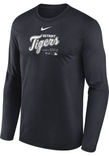 Nike Detroit Tigers Navy Blue TM Issued Long Sleeve T-Shirt