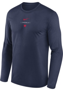 Nike St Louis Cardinals Navy Blue Large Swoosh Back Legend Long Sleeve T-Shirt