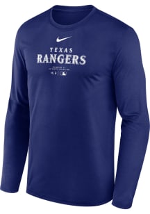 Nike Texas Rangers Blue TM Issued Long Sleeve T-Shirt